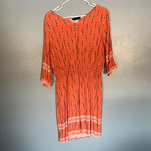 Beautiful boho dress orange floral size large